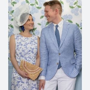 Vineyard Vines Kentucky Derby 147th Floral Gingham Side Tie Dress Size 12